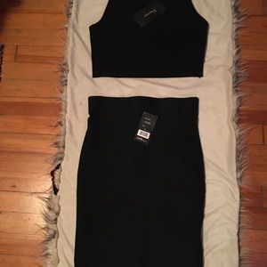 Fitted pencil skirt and short top matching set
